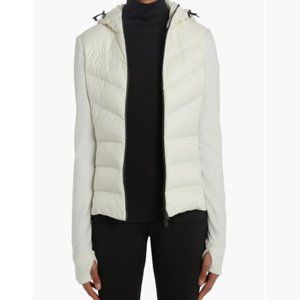 Quilted Nylon & Stretch Fleece Hooded Cardigan, size S